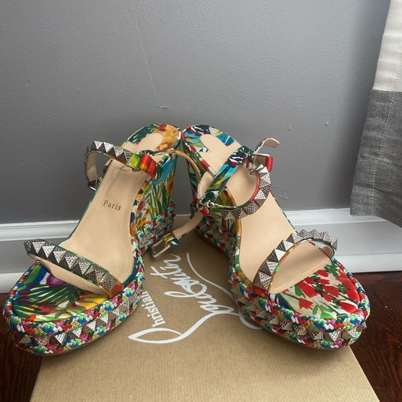 CL Pyraclou 110 Crepe Satin Flouri Size 41 - Picture 2 of 4